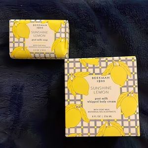 Beekman 1802 Sunshine Lemon Goat Milk Whipped Body Cream/Goat Milk Soap